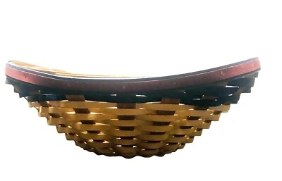 NOS LONGABERGER PATRIOTIC SWOOPS BOWL W/ LINER - RED TAN BLUE - RARE !! NWT - Image 1 of 4