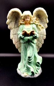 Glittery Handpainted Vintage 8.5x5x2.5" Angel Reading Songbook - Picture 1 of 5