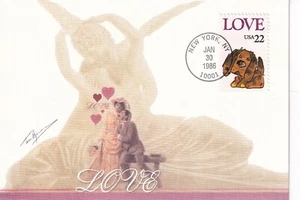 USA 1986 FIRST DAY COVER ON MAXI CARD, LOVE ISSUE - Picture 1 of 2