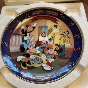 Mickey's Birthday Party 1942 Bradford Exchange Plate, & Minnie Through The Years - Picture 1 of 12