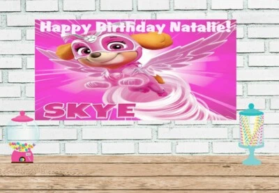 Banner de cumpleaños de vinilo Skye 2x4 Foto 1 de 2