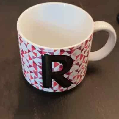 West Elm Geometric Print Initial "R" Monogram Mug New - Image 1 of 4