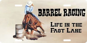 Cowgirl Barrel Racing Rodeo Western Equestrian License Plate Car Truck Tag - Picture 1 of 1