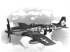 Impresión fotográfica P-51 en blanco y negro / Elige el tamaño - Imagen 1 de 1