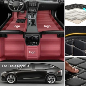 For Tesla Model X 2015-2024 Car Floor Mats Custom Carpets Waterproof Auto Liners - Foto 1 di 20