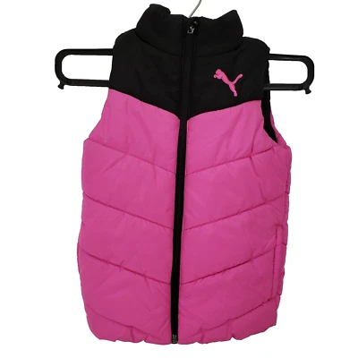 Chaleco Puma Hinchado Rosa Niñas Talla XXS (3/4) Cremallera Completa Negro Lados y Bolsillos Foto 1 de 4