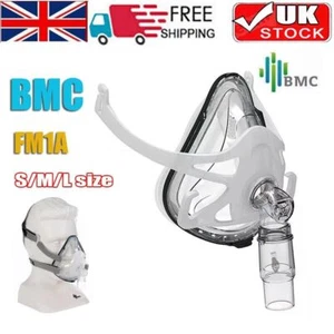 Maschera Nasale Full Face FM1A CPAP con Copricapo Regolabile Apnea Sonno Taglia S M L - Foto 1 di 15
