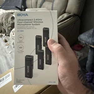 BOYA by-W4 Wireless Lavalier Microphones for Cameras Camcorder DSLR Computer - Picture 1 of 1