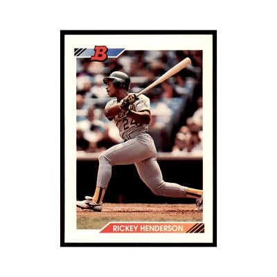 1992 Bowman Rickey Henderson Baseball Cards #166 - Image 1 of 3
