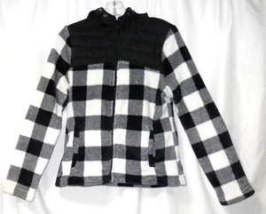 Juniors Black White Buffalo Plaid Athletic by 26 International Hoodie Size S - Picture 1 of 3