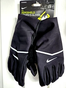 Guantes para correr Nike AeroShield para mujer talla mediana negros precio de venta sugerido por el fabricante $40 nuevos con etiquetas - Imagen 1 de 8