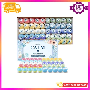 Bath Bombs Set with 10 Rich Scents, 50 PCS Bath Bombs for Women, Natural Bubble - Picture 1 of 4