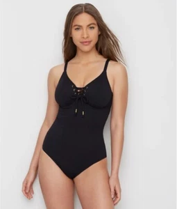 Pour Moi BLACK Sol Beach Rope Underwire One-Piece Swimsuit, US 34DDDD/G, UK 34F - Picture 1 of 4