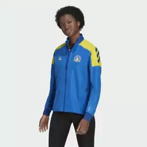 Adidas Women's Boston Marathon 2021 Blue Jacket Celebration CQ8332 - Picture 1 of 12