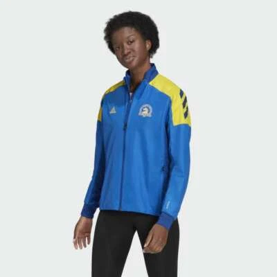 Jaqueta Adidas Feminina Boston Marathon 2021 Azul Celebration CQ8332 - Imagem 1 de 4