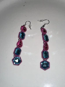 J CREW MultiColor Pink Blue Stone Earrings Super Light Rhinestone NWOT new ๐238 - Picture 1 of 4