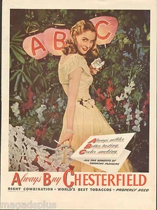 1946 Chesterfield Cigarettes Vintage Print Ad Original Item - Picture 1 of 1