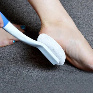 Long Handle Foot Brush with Pumice Stone, Exfoliating Scrub Massage Cleaner - Picture 1 of 6