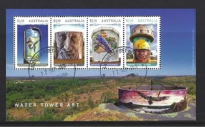 AUSTRALIA 2020 WATER TOWER ART MINIATURE SHEET FINE USED - Picture 1 of 1