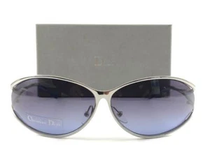 VINTAGE CHRISTIAN DIOR " AMERICA " SILVER AND BLUE 2000 SUNGLASSES AUSTRIA Y2K - Picture 1 of 11