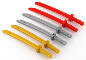 LEGO Ninjago Waffen, 6 Schwerter, gold, rot, grau, NEU - Bild 1 von 1