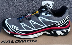 SALOMON XT-6 Pewter Black Aurora Red Outdoor Hiking Shoes Men's SZ: 9.5 - NWB - Picture 1 of 17