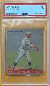 1933 Goudey - #21 Phil Collins - PSA 1 - Bild 1 von 2