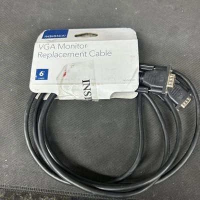 Insignia VGA Monitor Replacement Cable 6ft NS-PV06501 Black New - Image 1 of 2