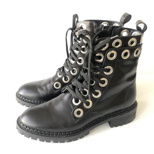 Eva Longoria stylische schwarze Schnür- & Reißverschluss Stiefeletten Gr. 38 - Bild 1 von 7