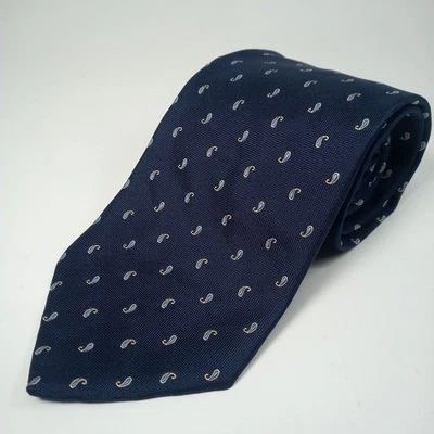Corbata Brooks Brothers para Hombres Fabricantes Tejida Seda EE. UU. Paisley 58" Azul Amarillo Clásica Foto 1 de 4
