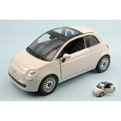 FIAT NUOVA 500 2007 WHITE 1:24 New Ray Auto Stradali Modellino Nuovo - Immagine 1 di 3