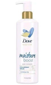 Dove Body Love Feuchtigkeits-Boost-Reiniger Hyaluron-Serum Moringa-Öl 17,5 fl. Oz. - Bild 1 von 8