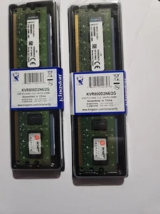 4GB 2x2GB KINGSTON KVR800D2/2GR DDR2-800 PC2-6400 Promos Desktop Ram Memory Kit - Picture 1 of 3