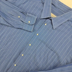 Ermenegildo Zegna Hemd SU MISURA Herren Blau Nadelstreifen Langarm Button Down - Bild 1 von 16