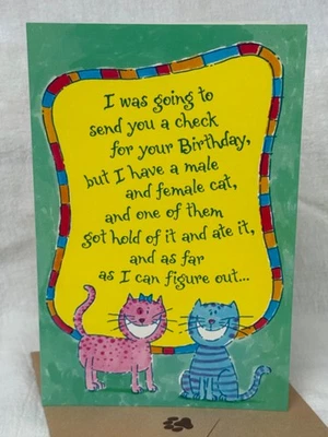 CARLTON CARDS Vintage Carlton "Happy Birthday ~ Your Check's In The Male!" Greeting Card