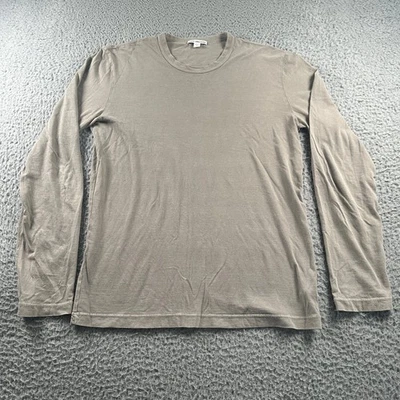 James Perse Long Sleeve T-Shirt Olive Green Size 0 Cotton Graphic Print USA - Image 1 of 4