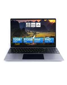 15.6''Laptop 12GB DDR4 512GB SSD, Quad-Core Intel Celeron N5095 Processors - Picture 1 of 7