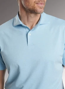 Peter Millar Crown Crafted Albatross Pique Polo Shirt Blue Frost Men Size Large - Picture 1 of 8