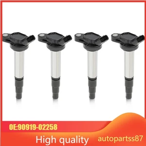 4Pc OEM 90919-02258 Ignition Coils Denso Fit For 2009-2019 Corolla Prius 1.8L - Picture 1 of 4