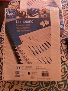 Free Shipping CombBind Prepunched Paper Binding 8.5 x 11 Inches White 500 Sheets - Picture 1 of 2