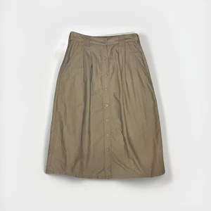 Gonna midi vintage da viaggio Smith kaki linea A con bottoni taglia 4p adatta taglia small - Foto 1 di 4
