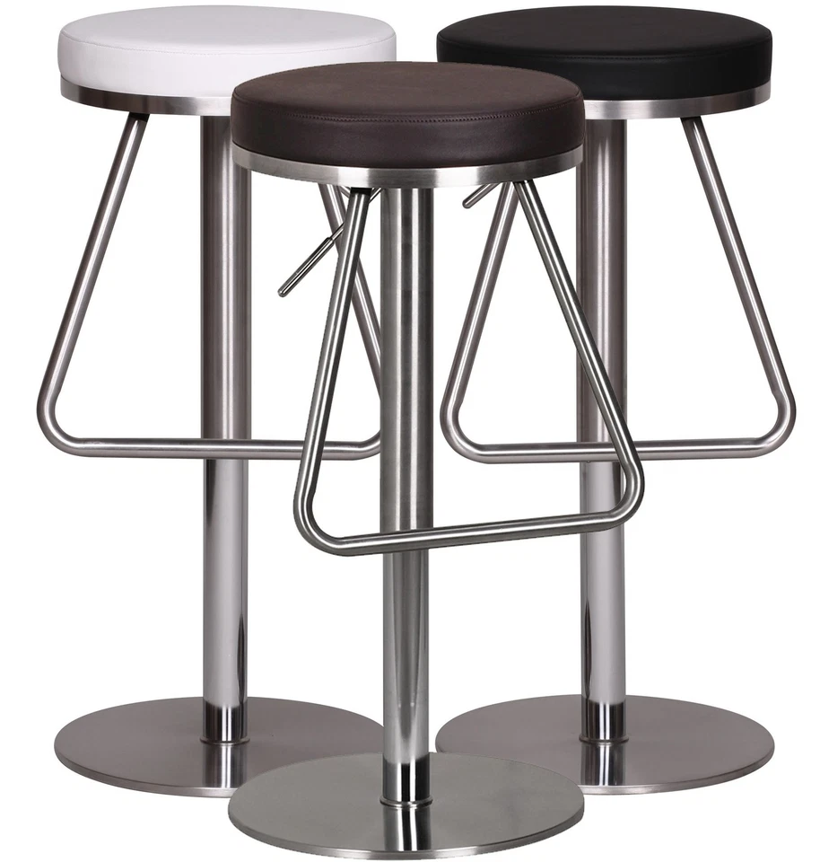 FineBuy Design Barhocker Höhenverstellbar Barstuhl Edelstahl Modern Tresenstuhl - Bild 1 von 1