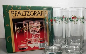 Pfaltzgraff Winterberry 16 Unzen groß klar Gläser Becher 6,25" hoch 4er Set - Bild 1 von 9