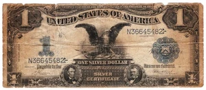 Series 1899 One Dollar $1 US Black Eagle Silver Certificate Large Note A40 - Picture 1 of 2