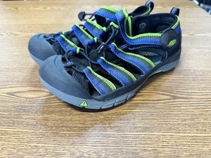 Keen Newport H2 Waterproof Trail Hiking Sandals Navy Blue Green Boys Youth Sz 5 - Picture 1 of 3