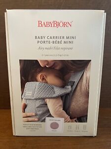 Baby Bjorn Carrier Mini in Dusty Pink 3D Mesh Adjustable Head/Seat Support - NEW