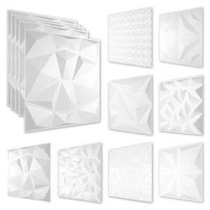 5 qm/20 Platten 3D Wandpaneele PVC Gaming Hintergrund Zimmer weiß Diamond Motive - Bild 1 von 27