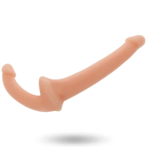 Fallo Doppio Indossabile Strap On Dildo Vaginale Anale Pene Realistico Morbido - Foto 1 di 3