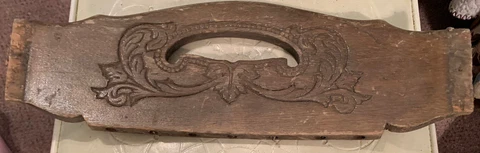 Vtg Furniture Salvage Wood Curved pediment Farmhouse Chic Crafter 16.75” Cover