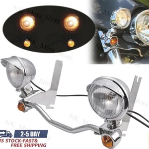 Driving/Passing Fog Light Bar Mount Bracket For Harley Road King 1994-2013 1995 - Picture 1 of 16